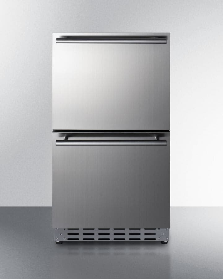 Summit 18-Inch 3.4 Cu. Ft. Stainless Steel Outdoor Double Drawer Compact Refrigerator — image 1
