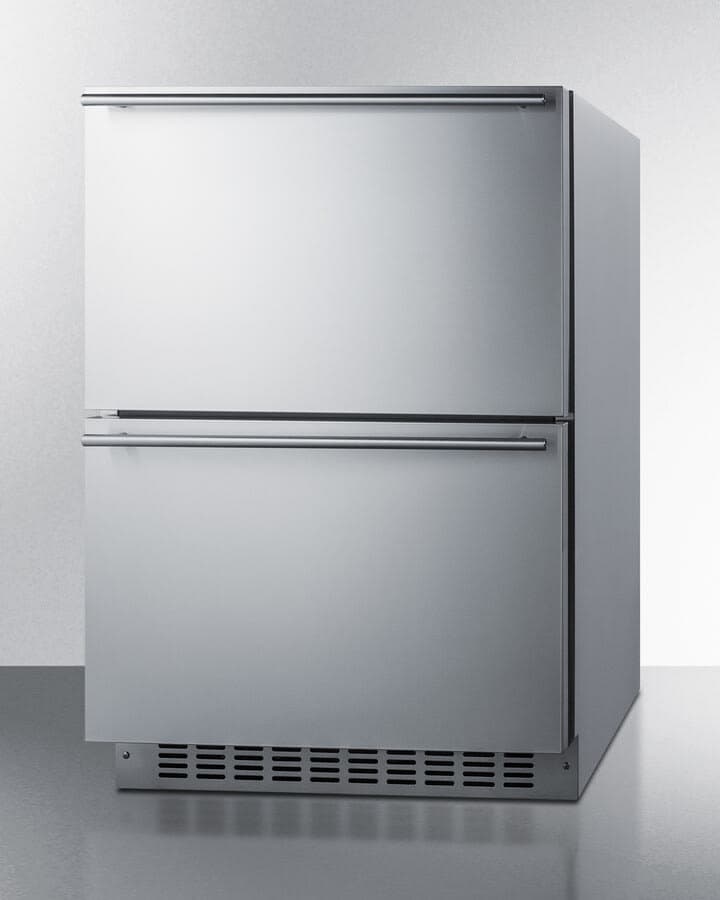 Summit 24-Inch 3.7 Cu. Ft. ADA Compliant Stainless Steel Outdoor Double Drawer Compact Refrigerator — image 1