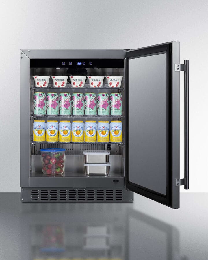 Summit 24-Inch 3.1 Cu. Ft. Shallow Depth ADA Compliant Stainless Steel Outdoor Rated All-Refrigerator with Locking Door — image 1