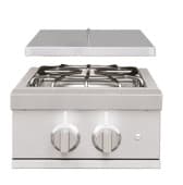 Summerset Grills Pro 24,000 BTU Built-In Gas Double Side Burner with LED Lighting & Stainless Steel Lid — image 1