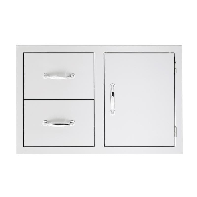 Summerset Grills 33-Inch Stainless Steel Masonry Mount Right-Hinged Access Door & Double Drawer Combo — image 1