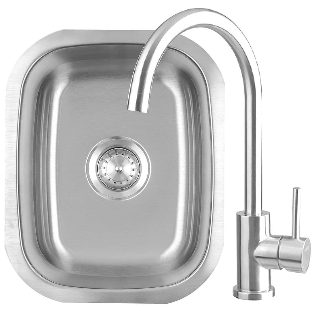 Summerset Grills 15-Inch x 15-Inch Outdoor Rated Stainless Steel Drop-In Sink with Hot and Cold Water Faucet — image 1