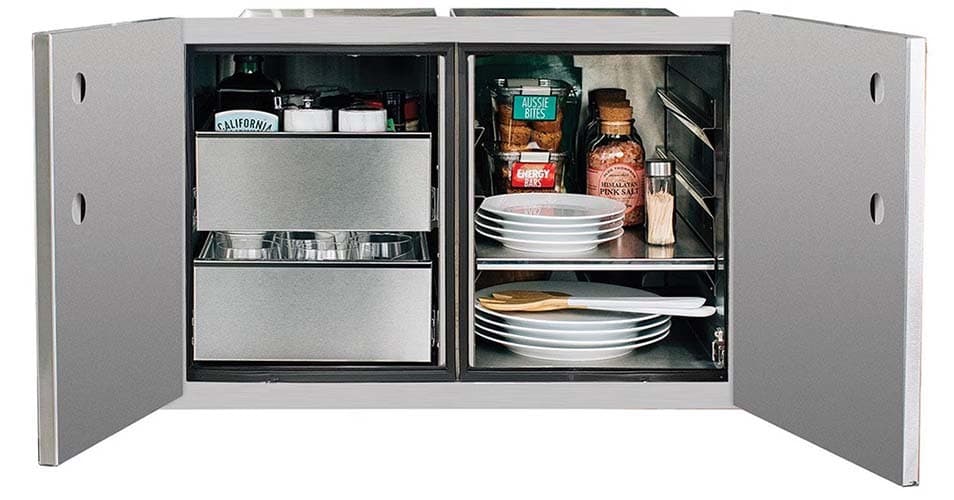 Summerset Grills 36-Inch Stainless Steel 2-Drawer Enclosed Water Resistant Dry Storage Pantry and Access Door Combo — image 1