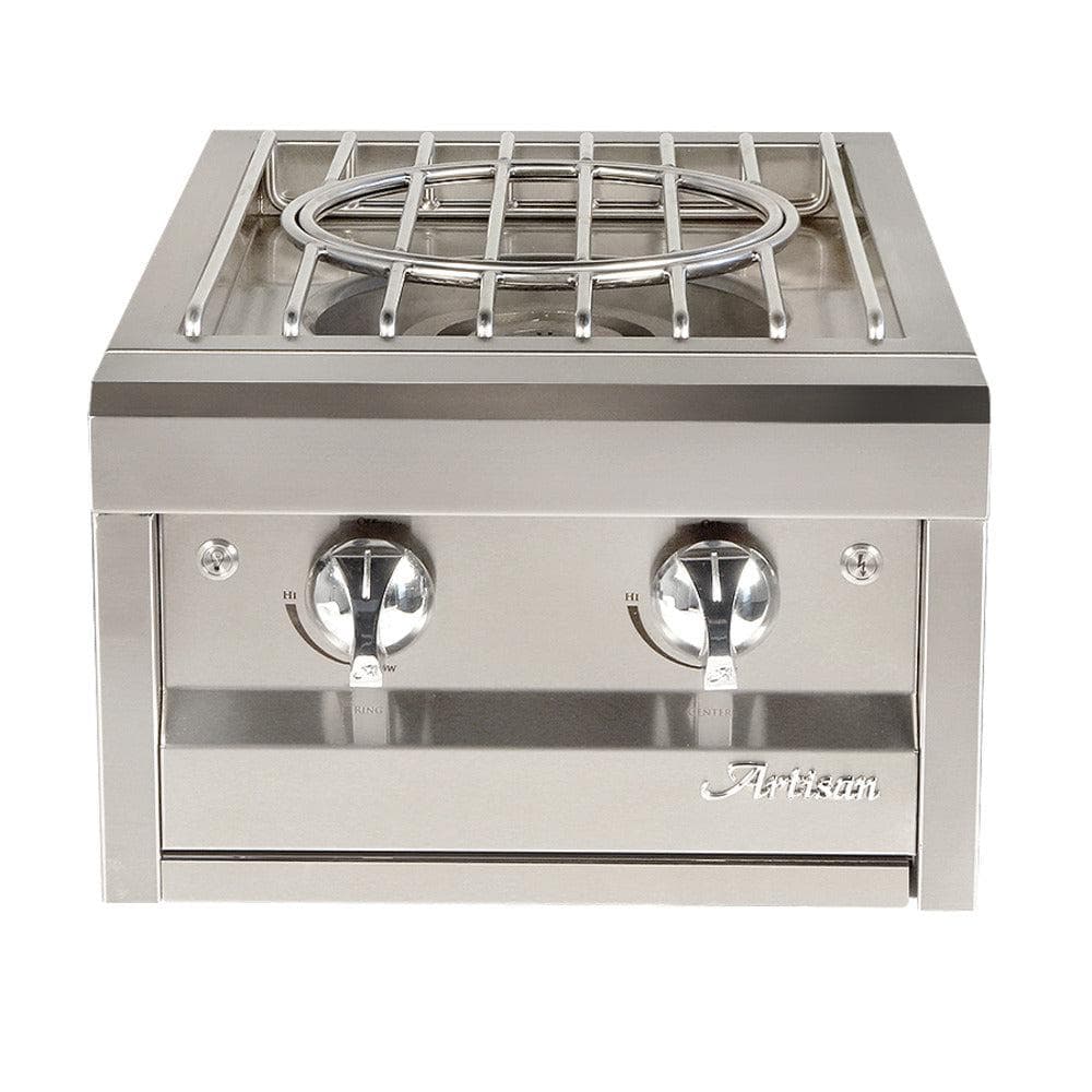 Artisan 18-Inch 55,000 BTU Built-In Natural Gas Power Burner with Wok Ring & Stainless Steel Lid — image 1