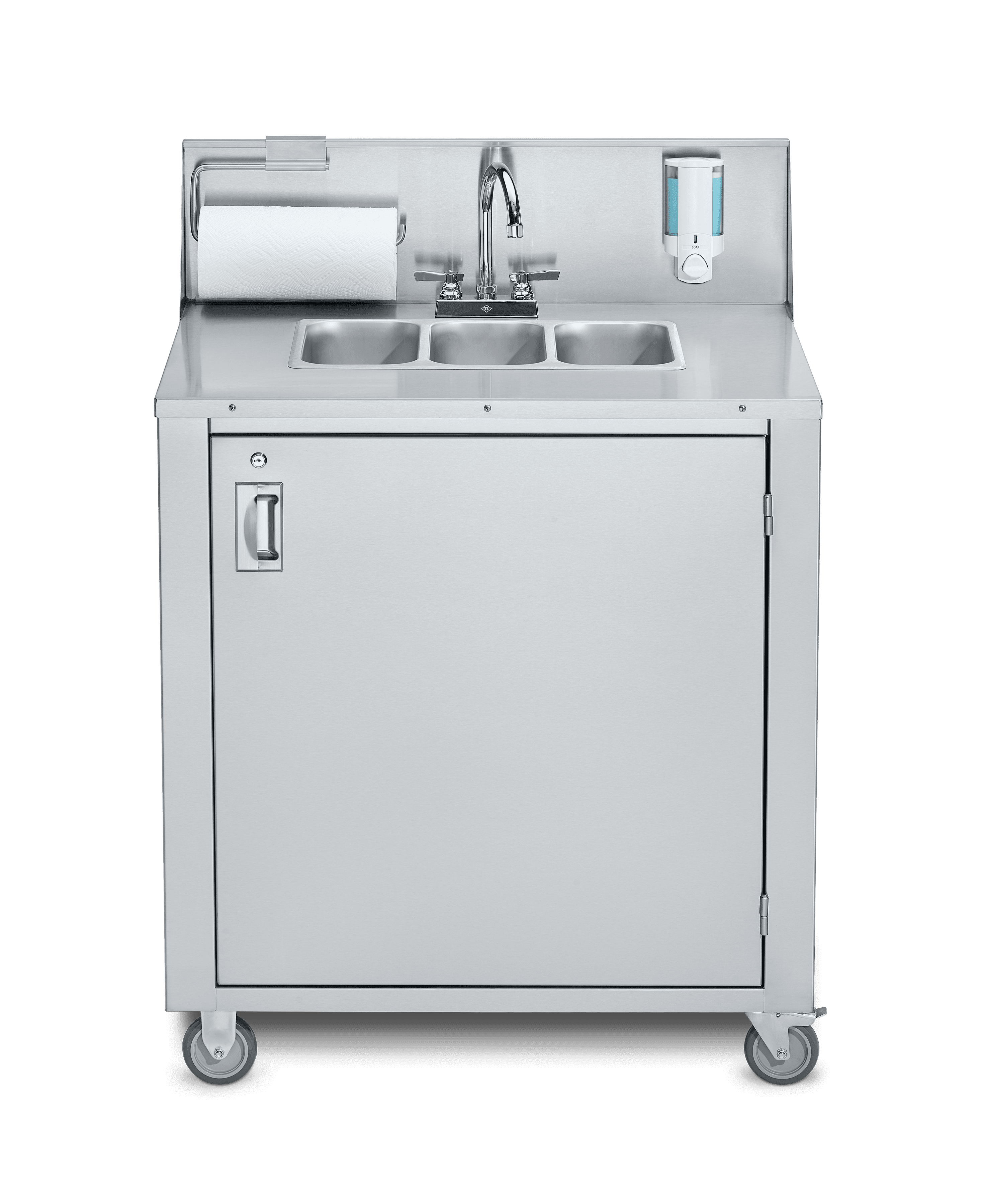 Crown Verity Stainless Steel Freestanding Cold Water Outdoor Portable Triple Basin Handwashing Sink — image 1
