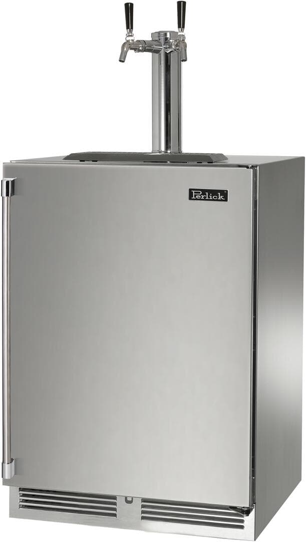 Perlick 24-Inch Signature Series Stainless Steel Dual Tap Outdoor Beer Dispenser - Right Hinged — image 1