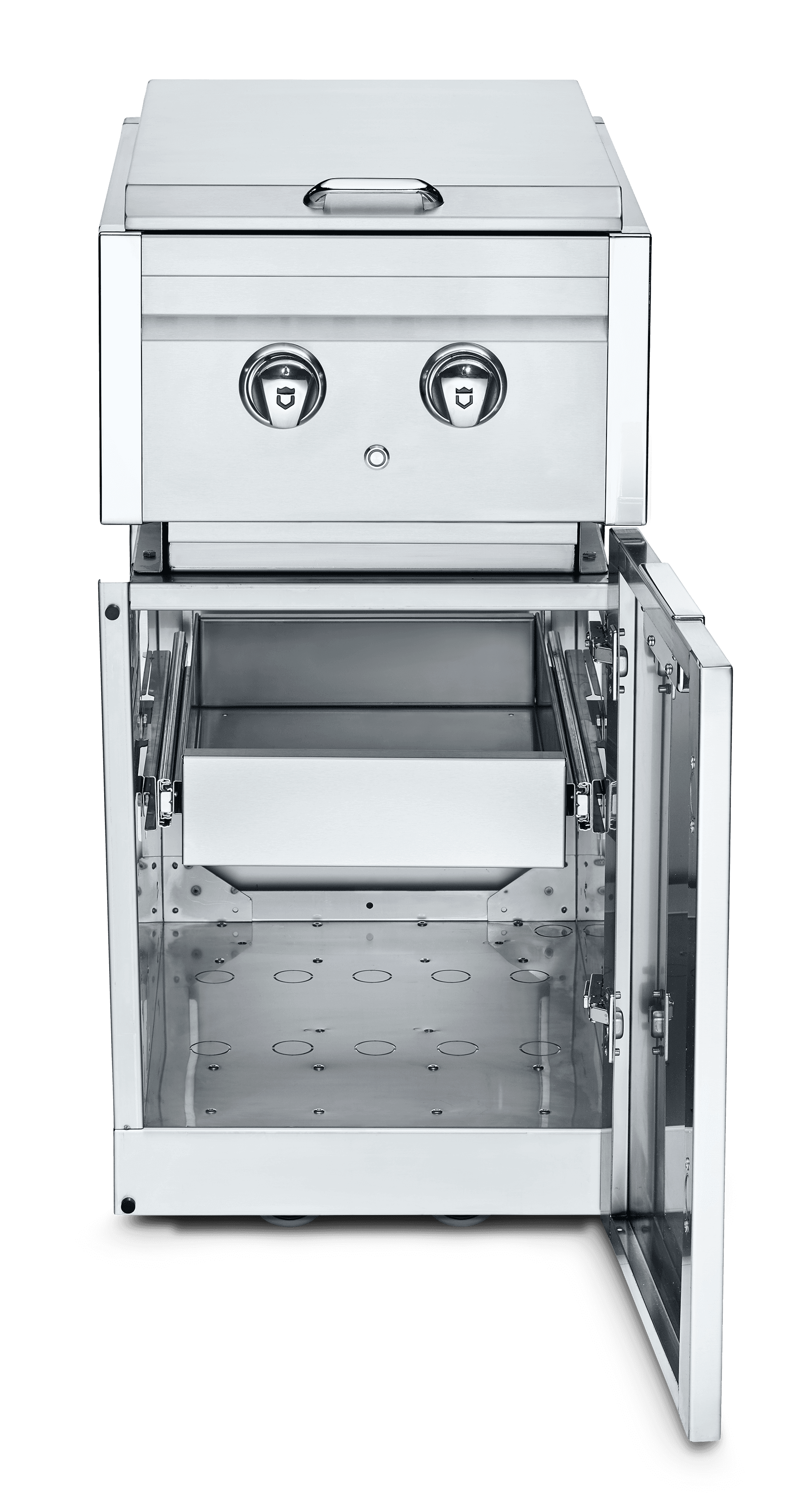 Crown Verity Infinite Series 18-Inch Stainless Steel Freestanding Cabinet Module with Natural Gas Double Side Burner & Single Drawer — image 1