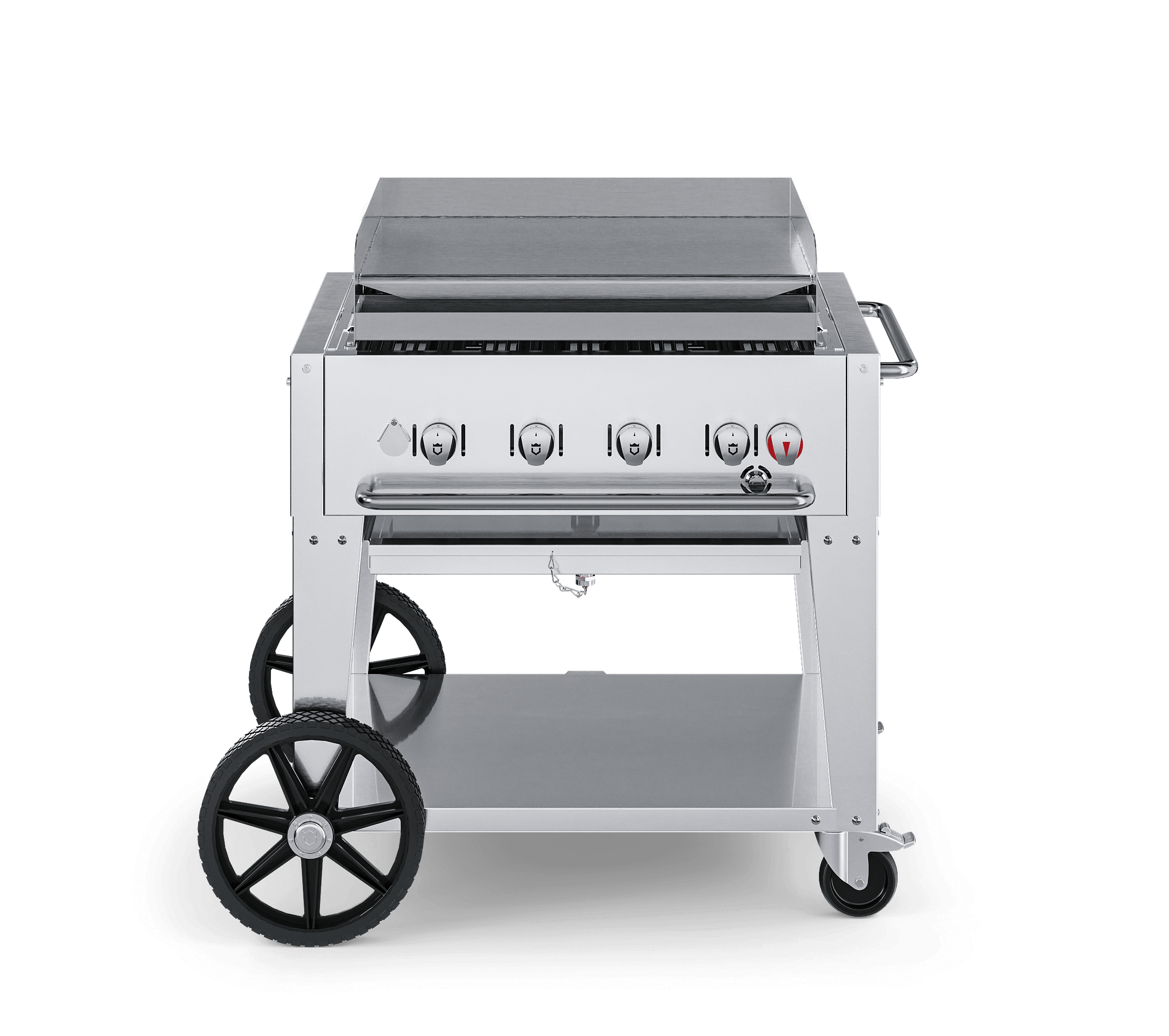 Crown Verity Professional Mobile Series 30-Inch 4-Burner Stainless Steel Freestanding Flat Top Natural Gas Griddle — image 1