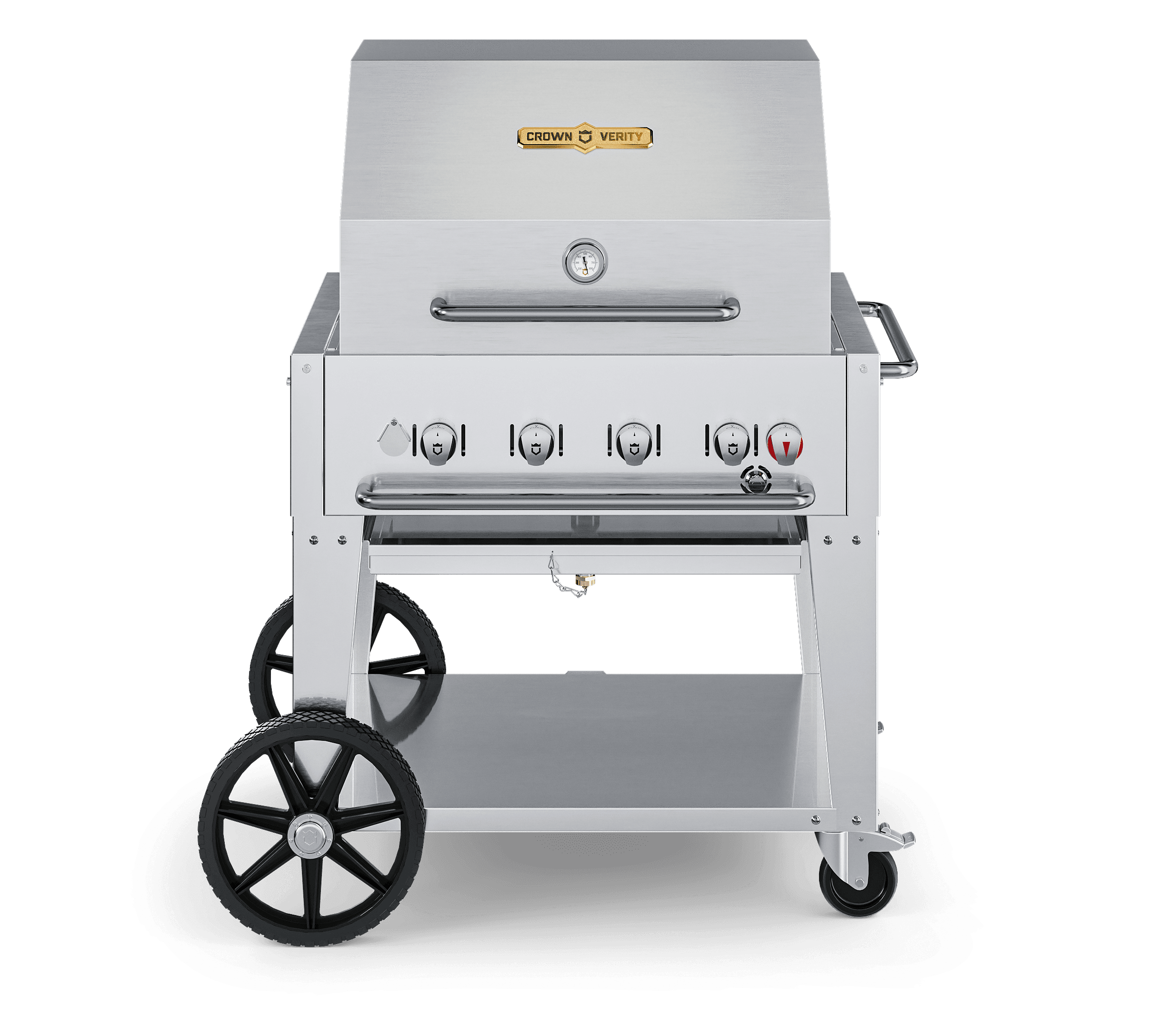 Crown Verity Professional Mobile Series 30-Inch 4-Burner Stainless Steel Freestanding Propane Gas Grill with Dome Package — image 1
