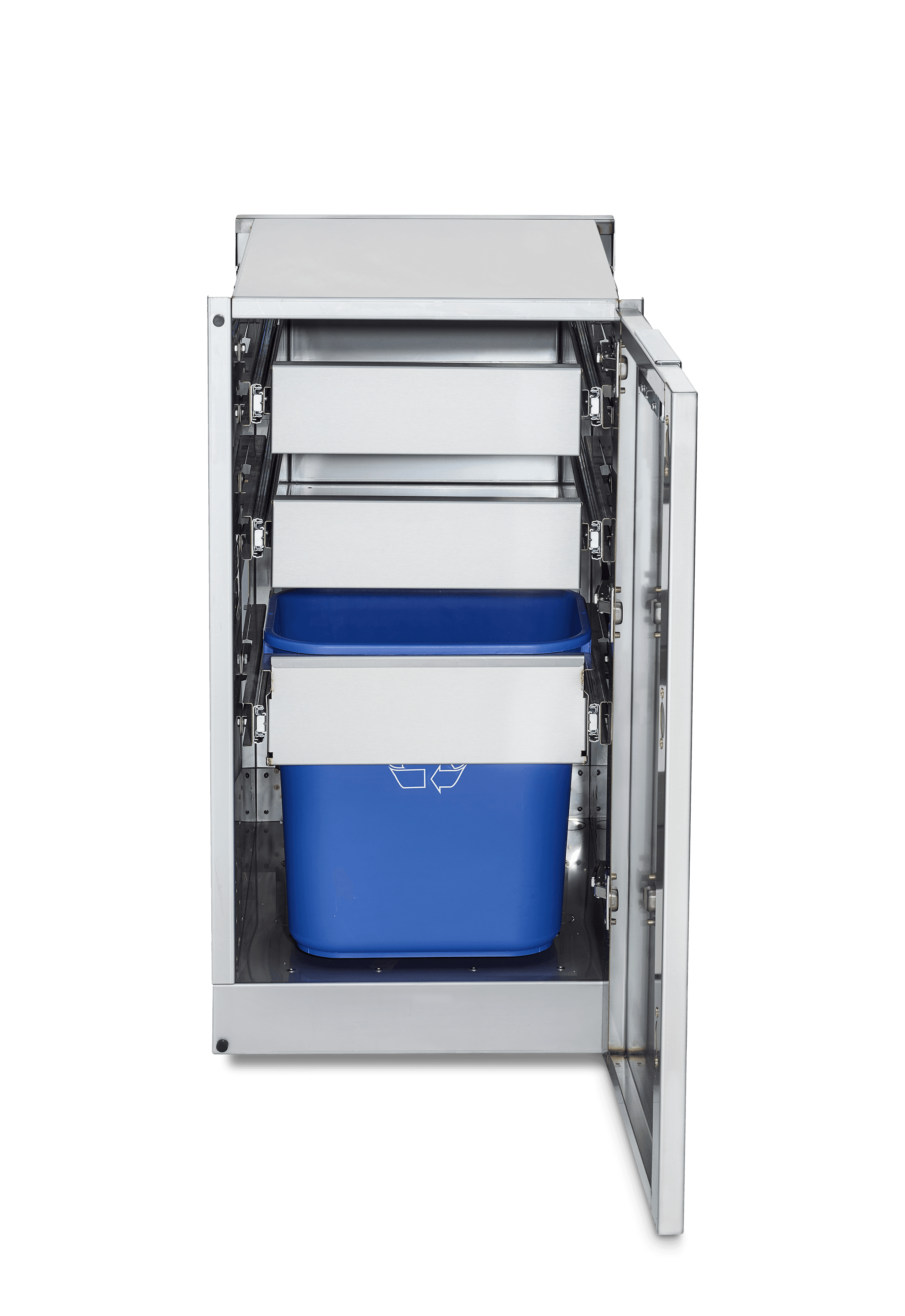 Crown Verity Infinite Series 18-Inch Stainless Steel Cabinet Module with Garbage Bin Holder & Two Drawers — image 1