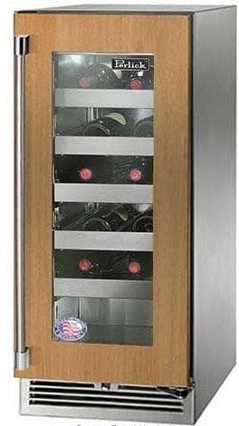 Perlick 15-Inch Signature Series Stainless Steel Panel Ready Glass Door Outdoor Wine Reserve - Right Hinged — image 1