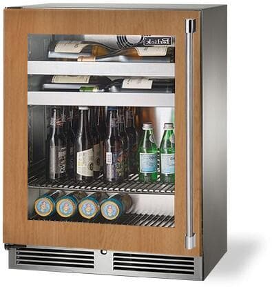 Perlick 24-Inch Signature Series Shallow Depth Stainless Steel Panel Ready Glass Door Outdoor Beverage Center w/ Door Lock - Left Hinged — image 1