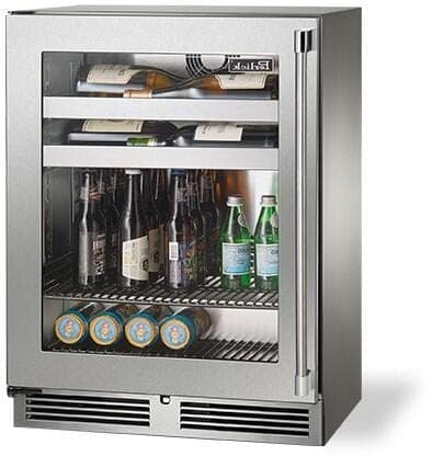 Perlick 24-Inch Signature Series Shallow Depth Stainless Steel Glass Door Outdoor Beverage Center - Left Hinged — image 1