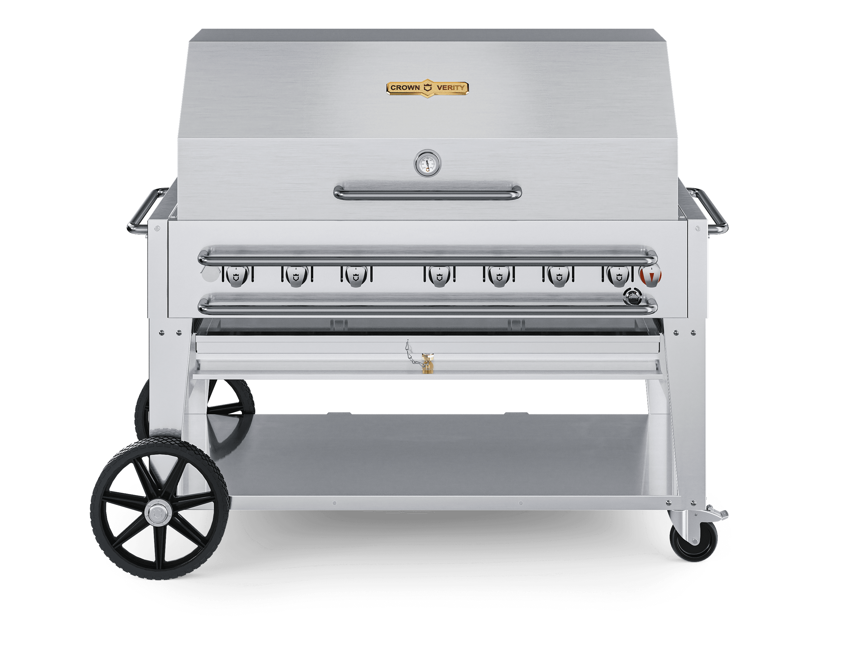 Crown Verity Professional Rental Series 48-Inch 7-Burner Stainless Steel Freestanding Propane Gas Grill with Dome Package - Single Inlet (50 to 100 Lb Propane Tank) — image 1