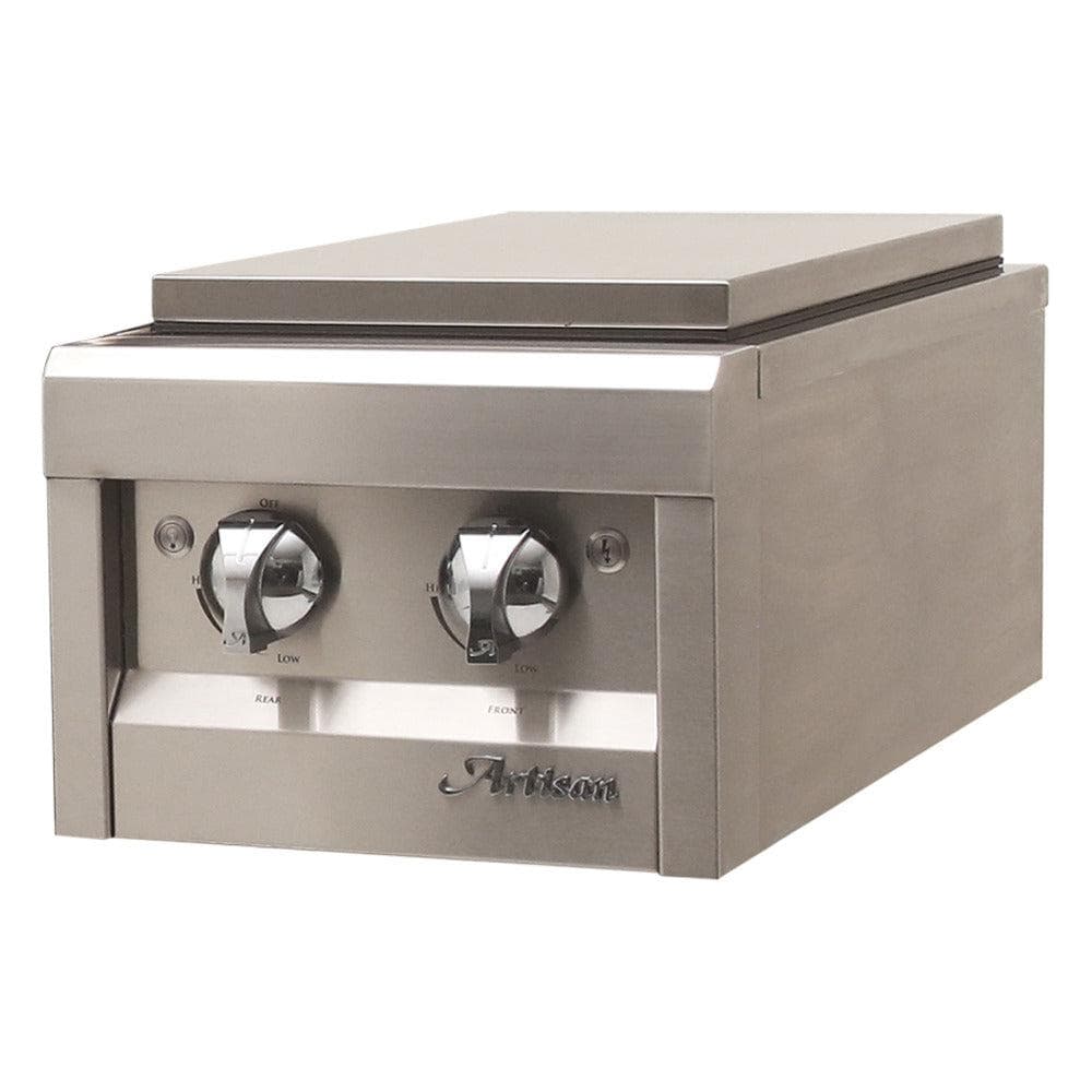 Artisan Professional 30,000 BTU Built-In Propane Gas Double Side Burner with Stainless Steel Lid — image 1