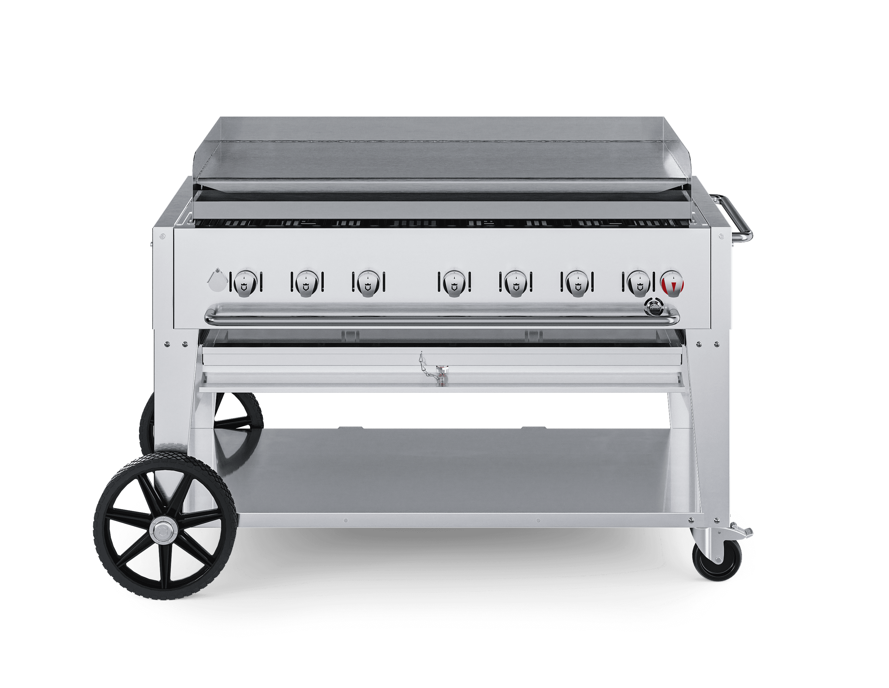 Crown Verity Professional Mobile Series 48-Inch 7-Burner Stainless Steel Freestanding Flat Top Propane Gas Griddle — image 1