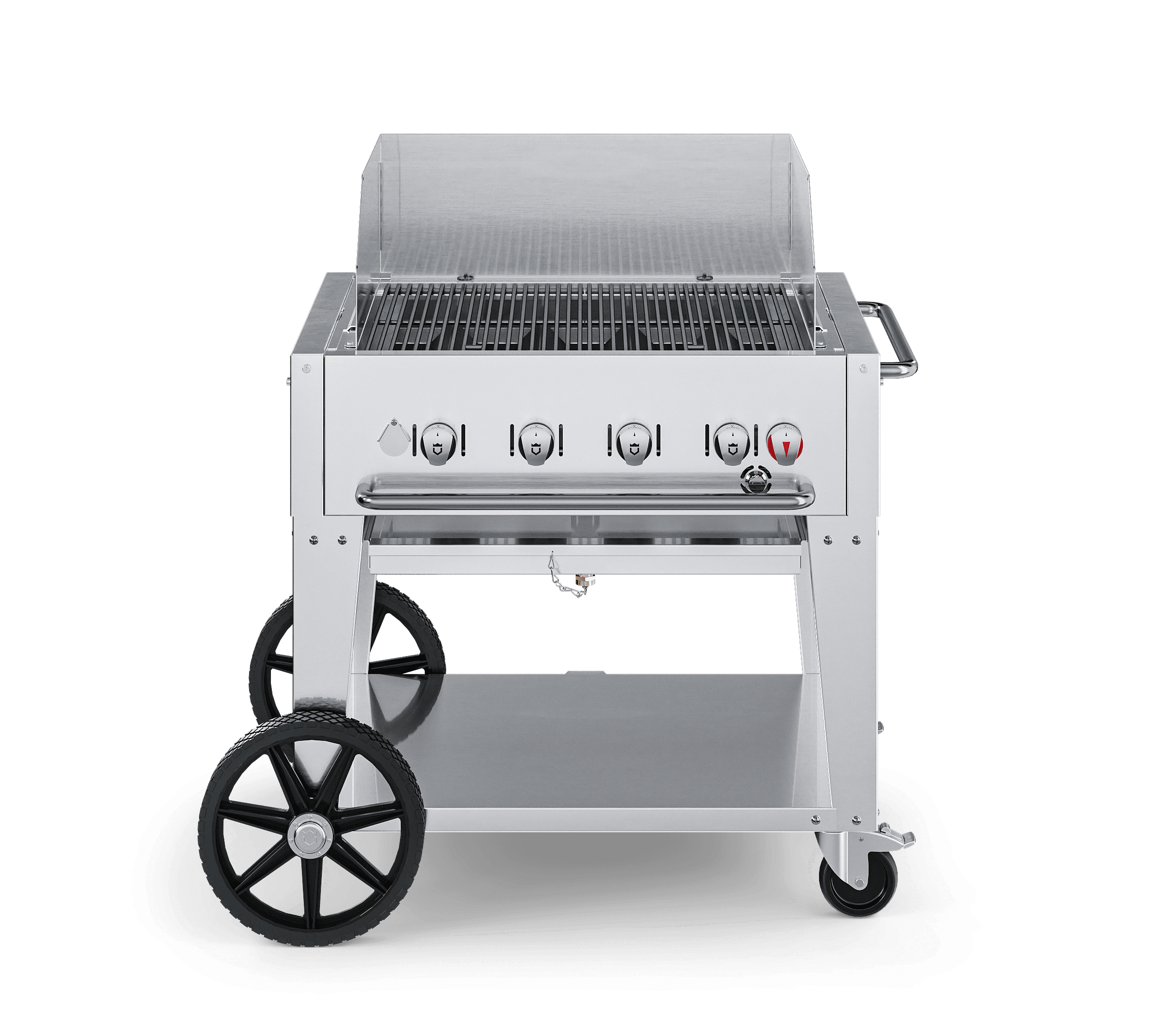 Crown Verity Professional Mobile Series 30-Inch 4-Burner Stainless Steel Freestanding Natural Gas Grill with Windguard — image 1