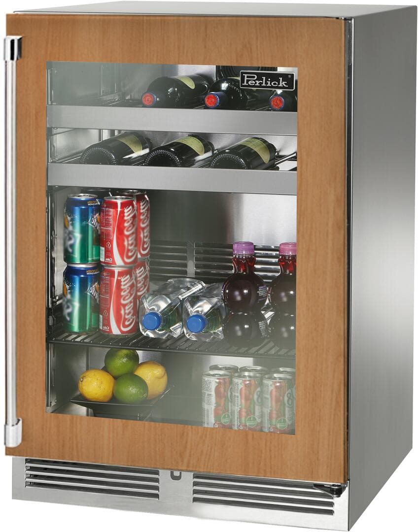Perlick 24-Inch Signature Series Marine Grade Stainless Steel Panel Ready Glass Door Outdoor Beverage Center - Right Hinged — image 1