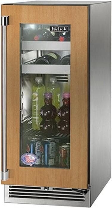 Perlick 15-Inch Signature Series Stainless Steel Panel Ready Glass Door Outdoor Beverage Center - Right Hinged — image 1