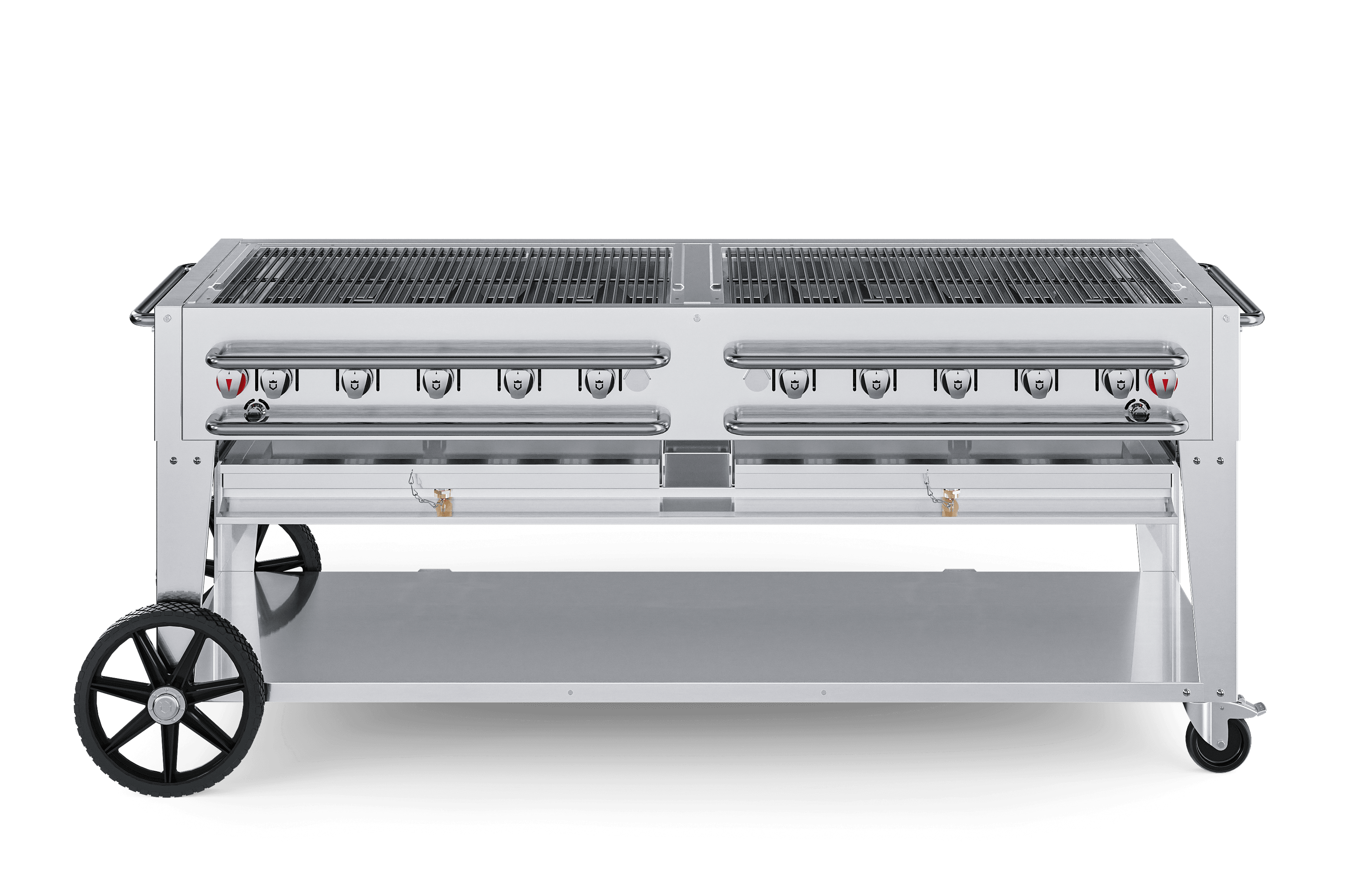 Crown Verity Professional Rental Series 72-Inch 10-Burner Stainless Steel Freestanding Propane Gas Grill with Windguards - Single Inlet (Bulk Tanks Only) — image 1
