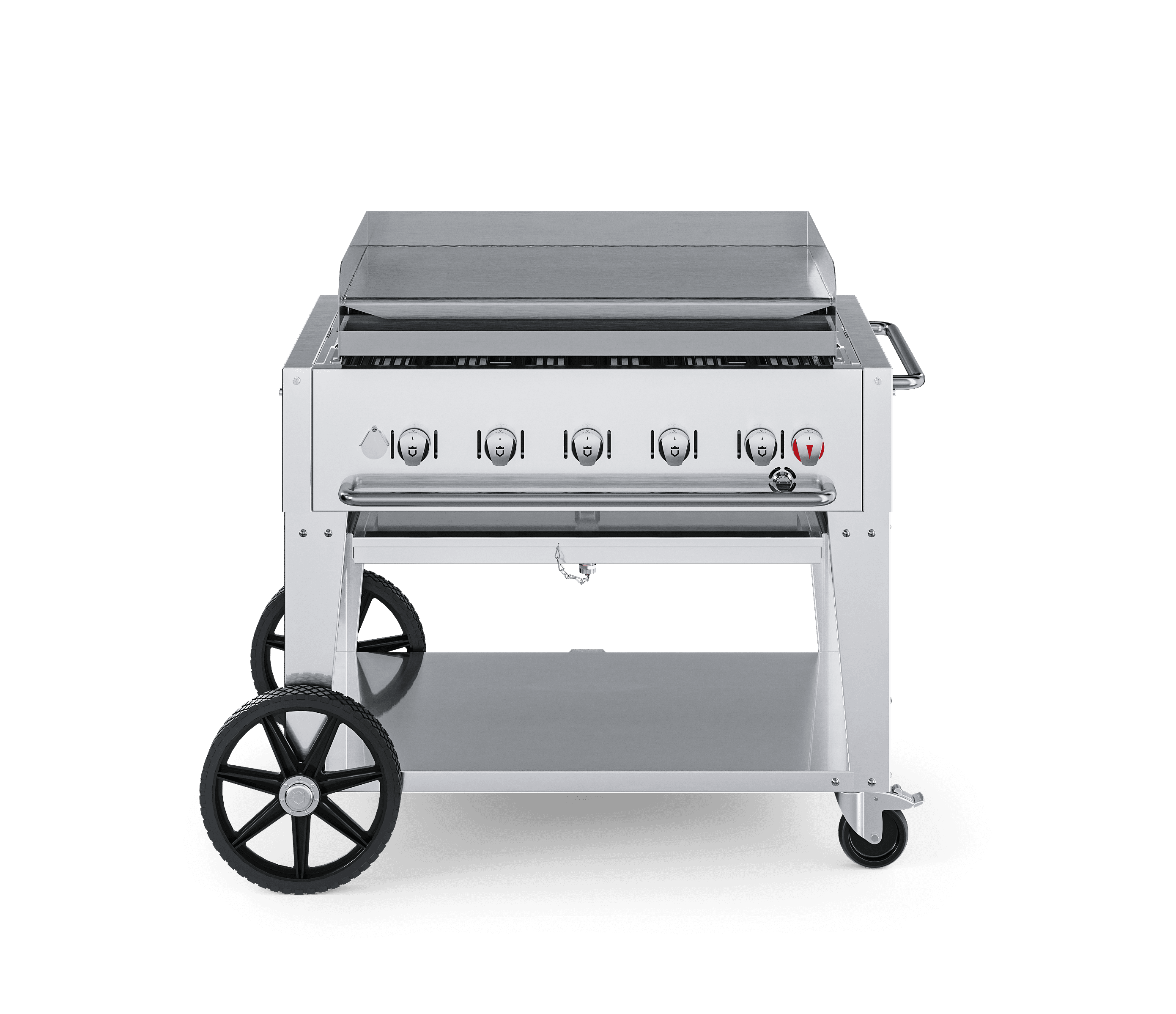 Crown Verity Professional Mobile Series 36-Inch 5-Burner Stainless Steel Freestanding Flat Top Natural Gas Griddle — image 1