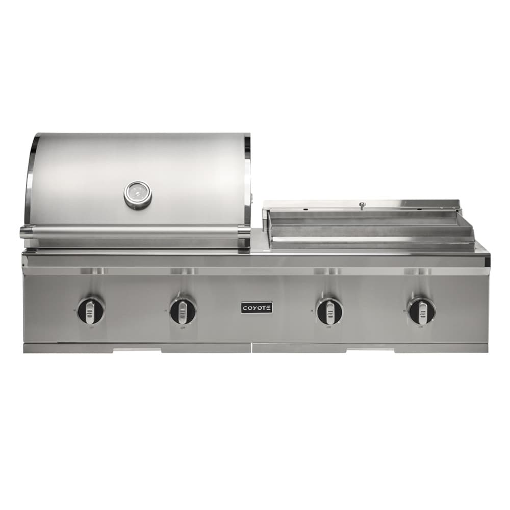 Coyote 4 Burner Freestanding Gas Grill & Flat Top Griddle Combo