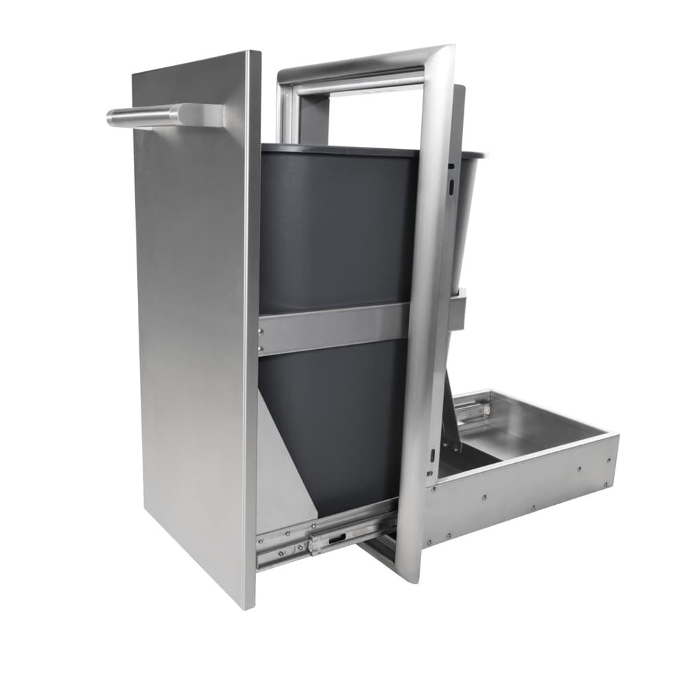 Coyote 14-Inch Roll-Out Stainless Steel Trash Bin — image 1