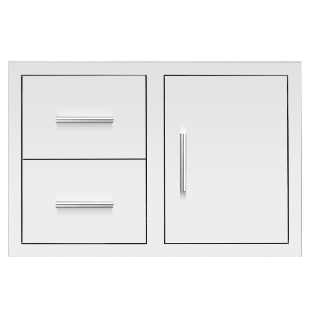 Summerset Grills 33-Inch Stainless Steel Masonry Mount Right-Hinged Access Door & Double Drawer Combo — image 1