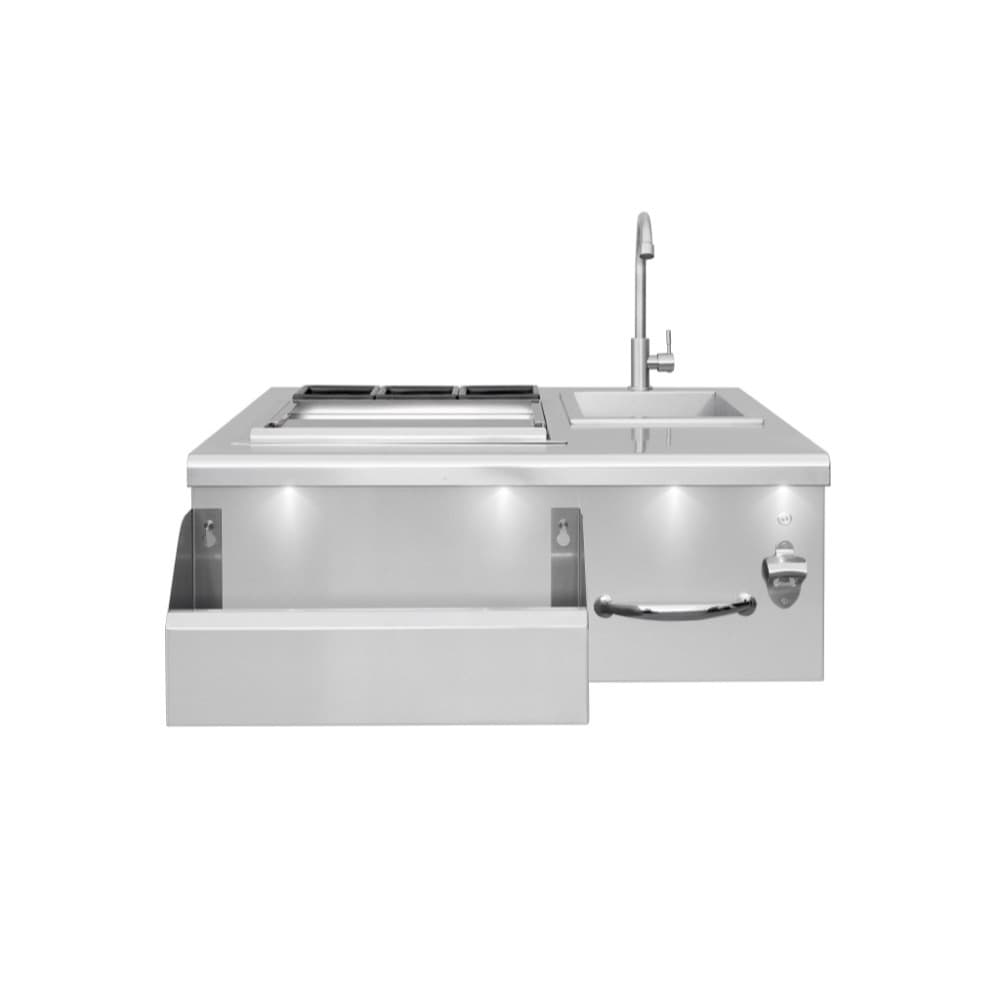 Summerset Grills 30-Inch Stainless Steel Built-In Bar Center with Ice Chest, LED Lighting and Sink — image 1