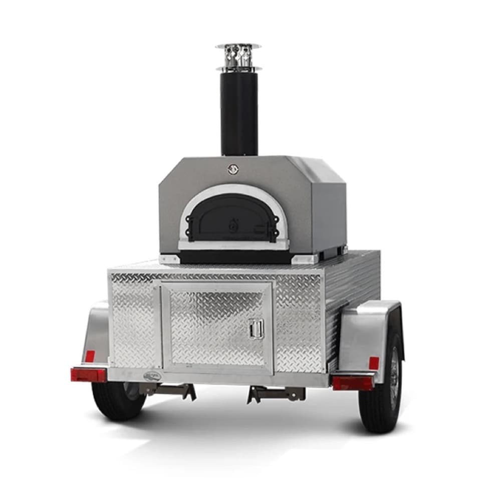 Chicago Brick Oven CBO-750 Tailgater Wood-Fired Pizza Oven Trailer - Silver Vein — image 1