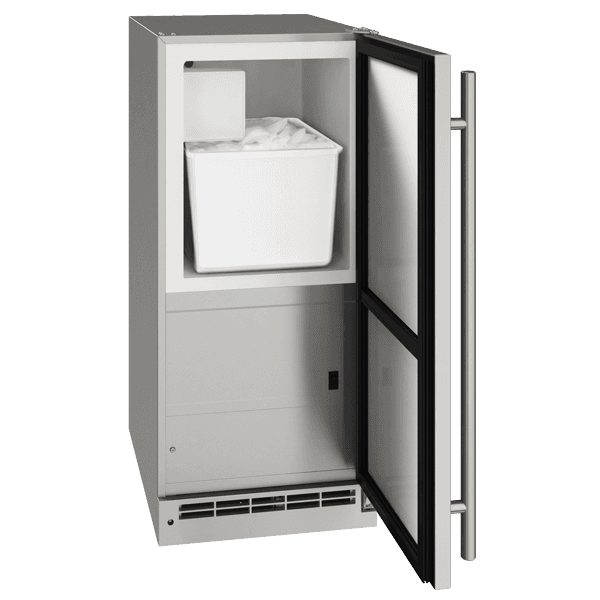 U-Line 25 Lb. 15-Inch Outdoor Rated Crescent Ice Maker with Gravity Drain - Stainless Steel — image 1