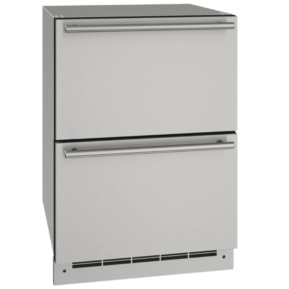 U-Line 24-Inch 5.4 Cu. Ft. Outdoor Rated Dual Drawer Compact Stainless Steel Refrigerator — image 1