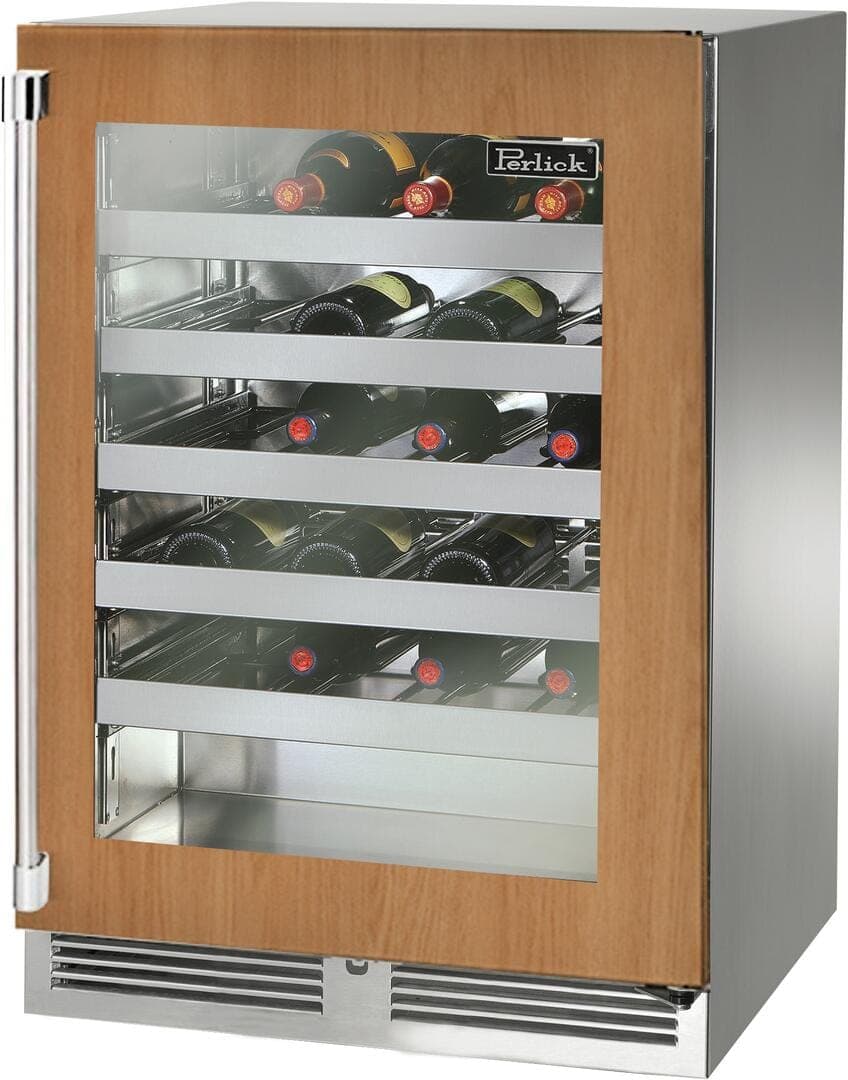 Perlick 24-Inch Signature Series Stainless Steel Panel Ready Glass Door Outdoor Wine Reserve - Right Hinged — image 1