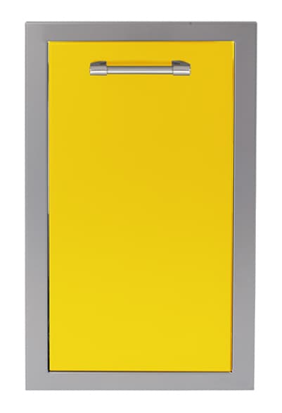 Alfresco Grills 15-Inch Roll-Out Stainless Steel Trash Bin with Soft-Close Hardware - Traffic Yellow — image 1