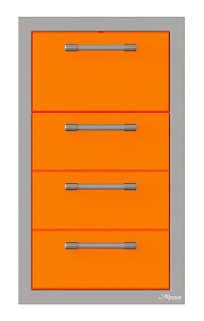 Alfresco Grills 17-Inch Stainless Steel Left-Hinged Single Door & Paper Towel Holder Combo - Luminous Orange — image 1