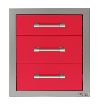 Alfresco Grills 17-Inch Stainless Steel Left-Hinged Single Door & Paper Towel Holder Combo - Raspberry Red — image 1