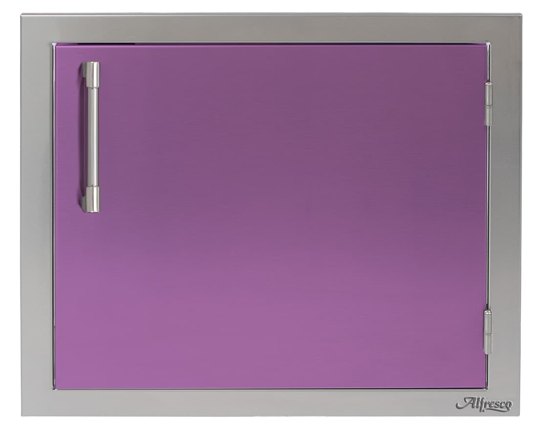 Alfresco Grills 17-Inch Stainless Steel Left-Hinged Single Door & Single Drawer Combo with Soft-Close Hardware - Blue Lilac — image 1