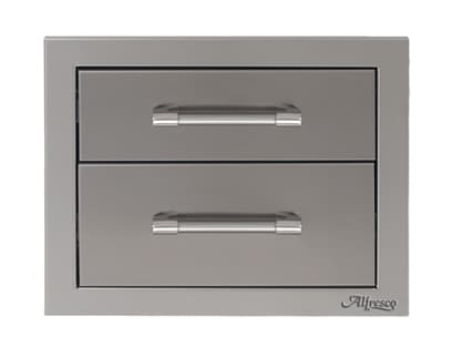 Alfresco Grills 17-Inch Stainless Steel Right-Hinged Single Door & Single Drawer Combo with Soft-Close Hardware - Signal Grey — image 1
