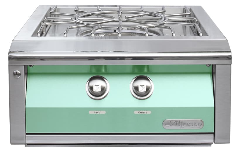 Alfresco Grills 30,200 BTU Built-In Propane Gas Sear Zone Side Burner with Stainless Steel Lid - Light Green — image 1