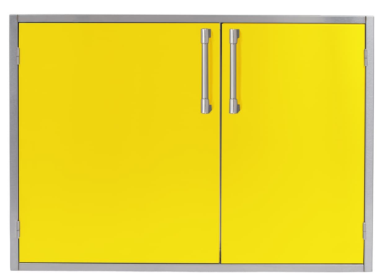 Alfresco Grills 30 x 21-Inch Stainless Steel Enclosed Water Resistant Dry Storage Pantry - Traffic Yellow — image 1