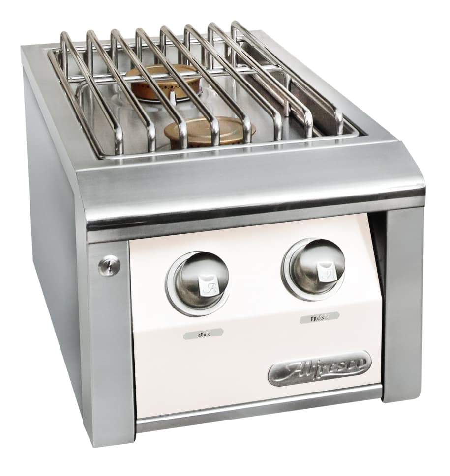 Alfresco Grills 40,000 BTU Built-In Propane Gas Double Side Burner with Stainless Steel Lid - Raspberry Red — image 1