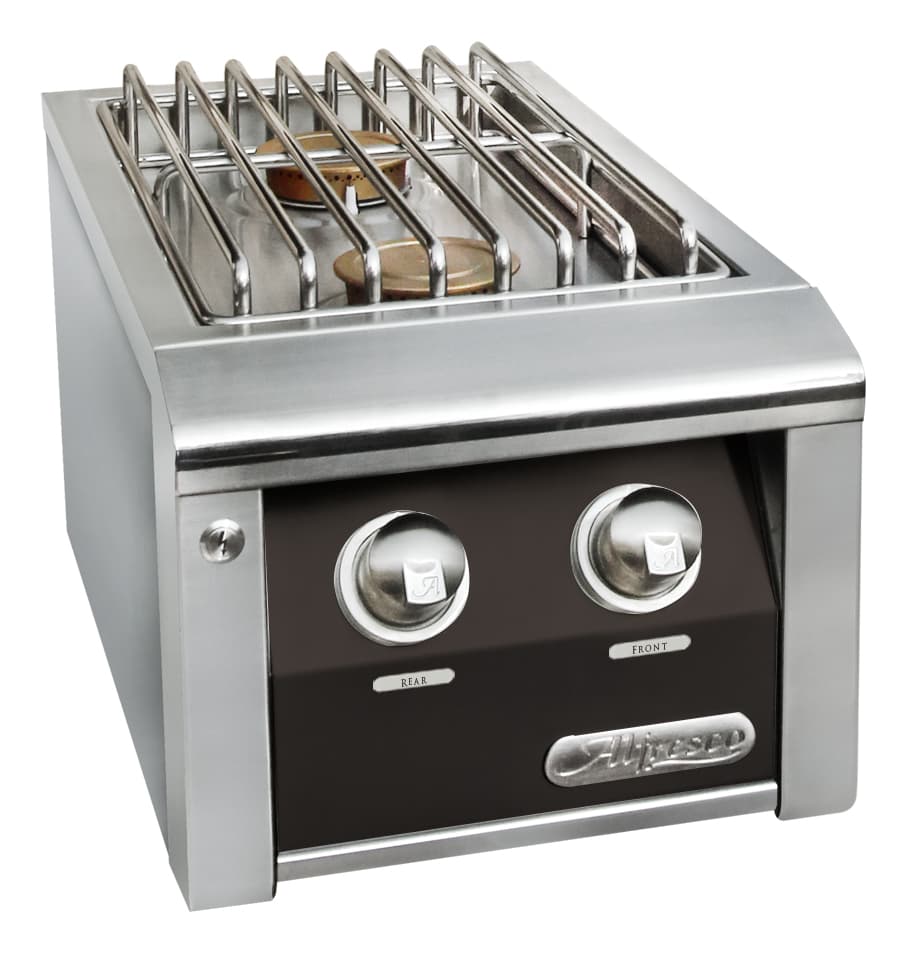 Alfresco Grills 40,000 BTU Cart-Mounted Natural Gas Double Side Burner with Stainless Steel Lid - Jet Black Matte — image 1