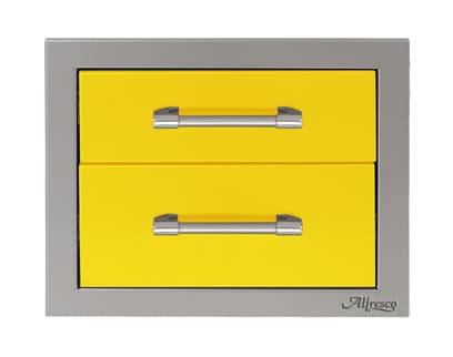Alfresco Grills 42-Inch Stainless Steel Right-Hinged Access Door & Triple Drawer Combo with Soft-Close Hardware - Traffic Yellow — image 1