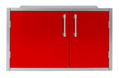 Alfresco Grills 42 x 21-Inch Stainless Steel Enclosed Water Resistant Dry Storage Pantry - Carmine Red — image 1