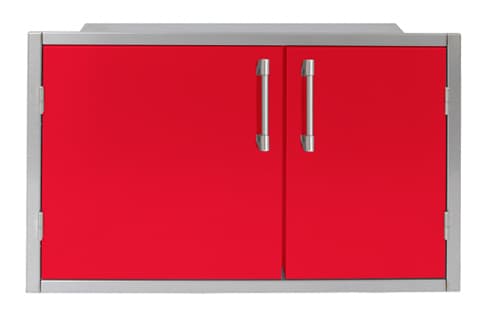 Alfresco Grills 42 x 21-Inch Stainless Steel Enclosed Water Resistant Dry Storage Pantry - Raspberry Red — image 1
