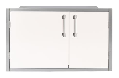 Alfresco Grills 42 x 33-Inch Stainless Steel Enclosed Water Resistant Dry Storage Pantry - Signal White Gloss — image 1