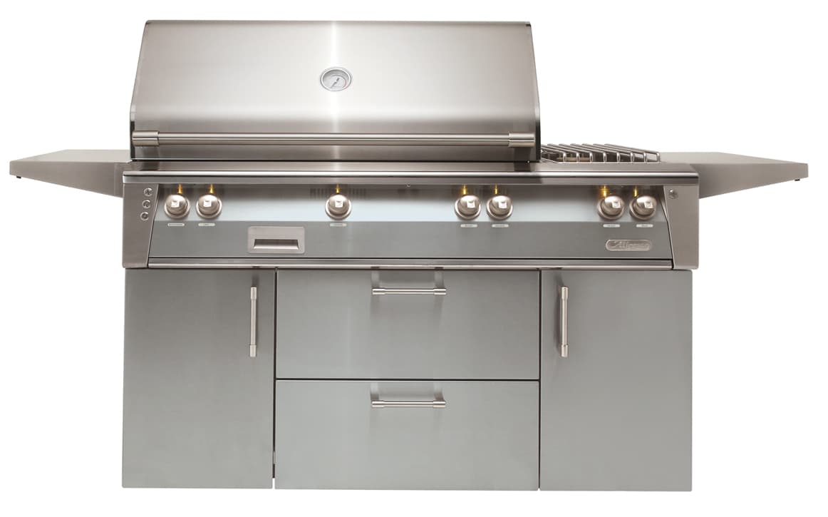Alfresco Grills ALXE 56-Inch 3-Burner Freestanding Propane Gas Grill with Sear Zone, Rear Infrared Burner and Side Burner - Signal Grey — image 1