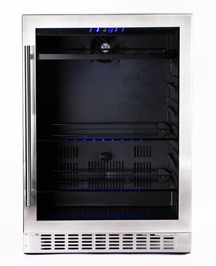 Azure Beverage Center Stainless Trim Glass Door