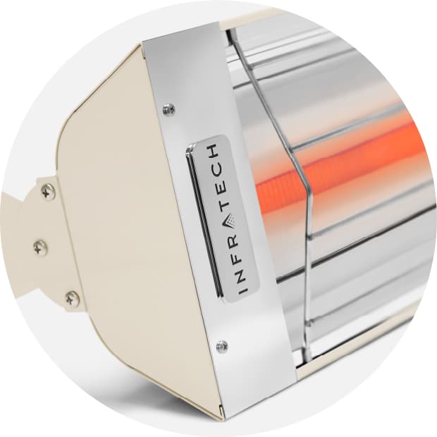 Infratech W-Series 39-Inch 2000W Single Element Electric Infrated Patio Heater - 480V - Almond — image 1