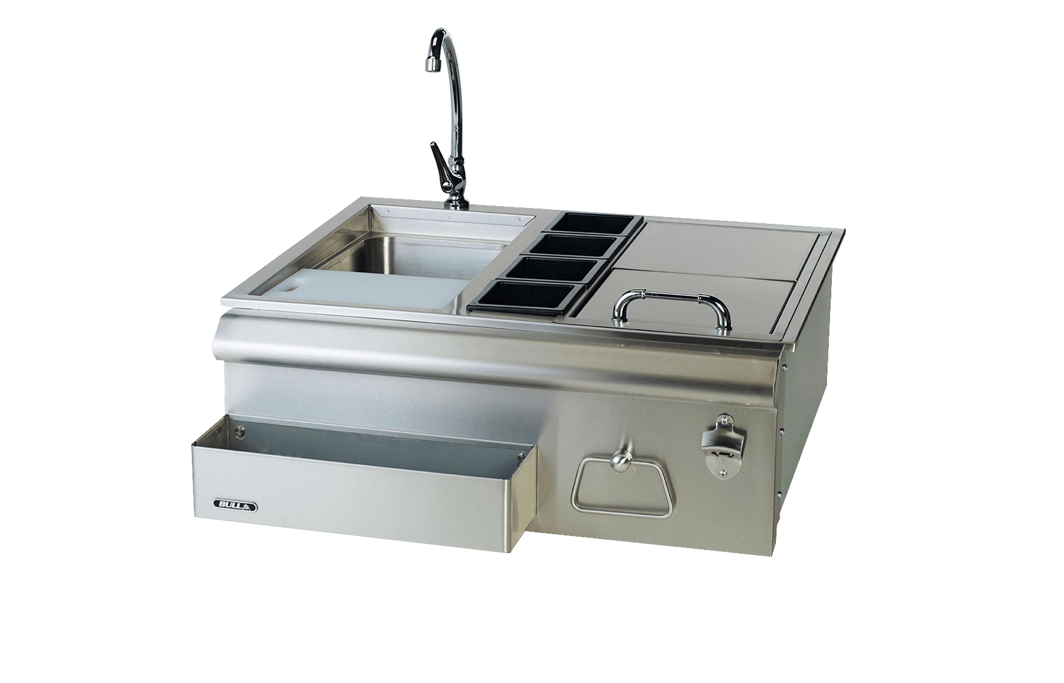 Bull BBQ 30-Inch Stainless Steel Built-In Bar Center with Ice Chest & Sink — image 1